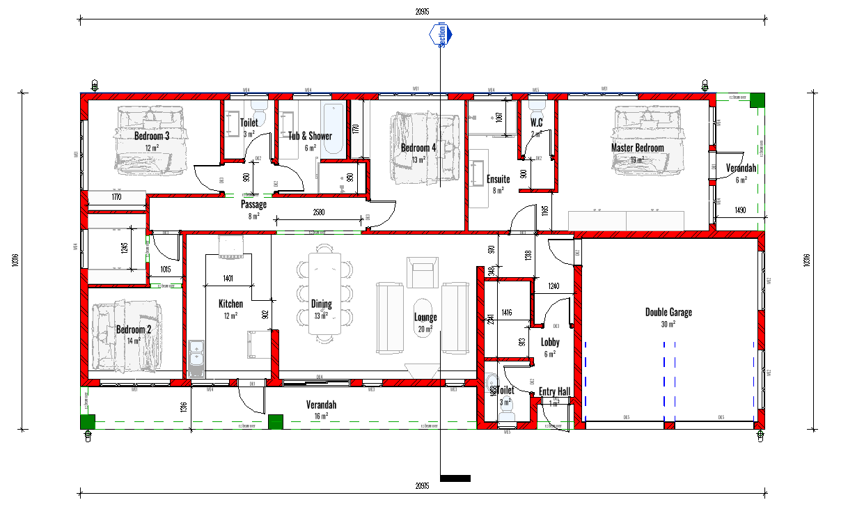 4-bed modern residential design